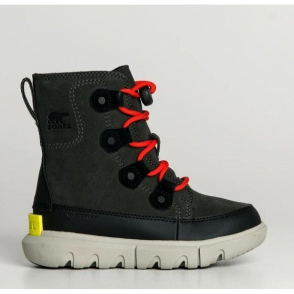 Sorel Youth Explorer Lace Up Boots Black Size 5 - Picture 1 of 7